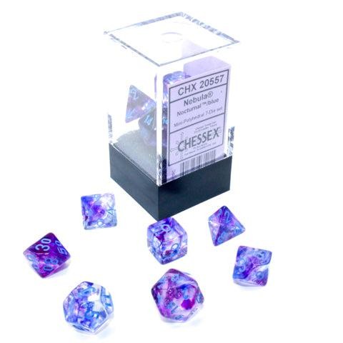 Chessex - Mini Nebula Polyhedral 7 Die Set - Luminary Nocturnal Blue - Bild 1 von 3