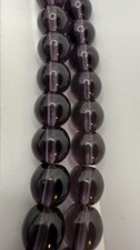 15  Strand Czech Glass Purple Translucent Beads 6mm