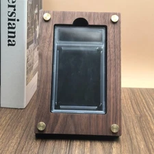 Black Walnut Graded Card Display Stand - for 35pt PSA Graded Slab Cases Holder
