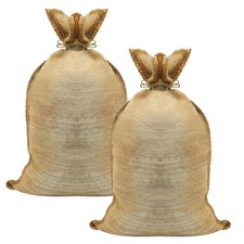 2 PCS 20x29 Inch Large High Density Natural Jute Burlap Potato Sack Bags