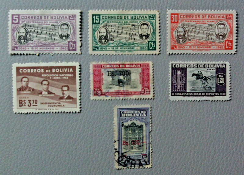 Bolivia Stamps .. Bolivia's National Anthem 1946, MLH, Church of San Fran. 1951