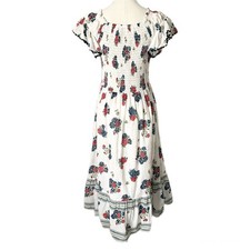 Tory Burch Meadow Folly Cotton Voile Midi Dress Size Small
