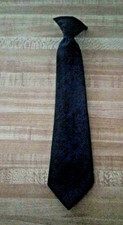 Unbranded Baby Boy Size 2T/4T Clip on Black Shinny Polyester Tie