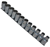 "12 X SteckschlüSseleinsäTze 12-Kant 1/2\" Vielzahn 8-19 Mm Nuss Auf Steckleiste"