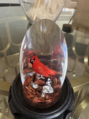 Red Cardinal Lucite Acryl Vintage Briefbeschwerer