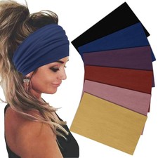 Wide Headbands For Women Stretch Headband Boho Head Bands Women's Hair Band T...