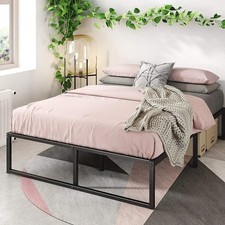 Image of Zinus Lorelai Double Bed Frame - 4Ft6 (135 X 190 Cm) - 14.2'' Height - Metal Bed