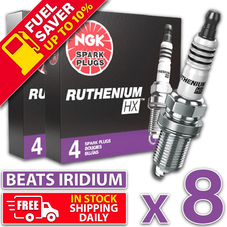 8 x NGK Ruthenium HX LKAR6AHX 97292 Upgrade For OEM Spark Plugs Beats Iridium