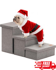 18  Foldable Dog Stairs for High Bed Couch, Pet Steps with Storage 200LB