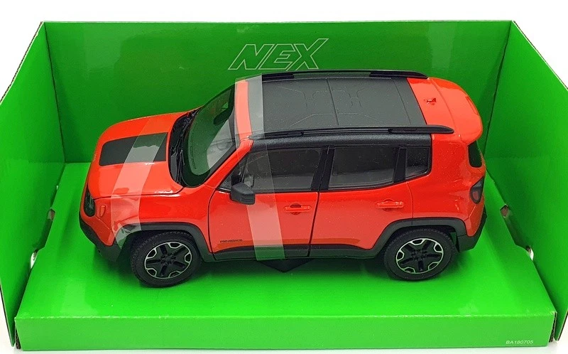 Welly NEX 1/24 Scale 24071W - Jeep Renegade Trailhawk - Orange/Red - Image 4 of 4