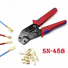Ratchet Crimping Pliers Insulated Terminal Wire Cable Connector Crimper Tool 