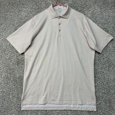 Peter Millar Summer Comfort Polo Shirt Men's Medium Geometric Golf Performance