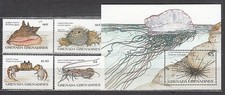 Grenada-Grenadinen - Yvert Briefmarken 608/11+H.97 ** Mnh Meeresfauna