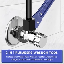 Plumbing Tools, Angle Stop Wrench Angle-On Wrench Kit, Professional Plumbers