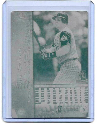 1/1 TIM SALMON 1998 PACIFIC PARAMOUNT VINTAGE PRINTING PLATE ANAHEIM LA ANGELS