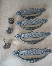 Set Of 4 Vintage Drawer Pulls And 3 Knobs