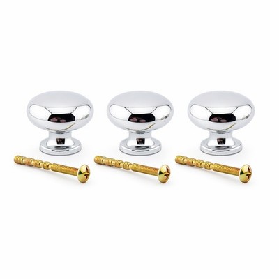Schrankknauf Chrom poliert 32 mm Schublade Türgriff 3er Pack