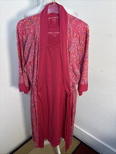Carole Hochman chemise and robe travel set Medium Excellent Pink