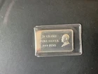 1972 Dwight D. Eisenhower Bar 25 Grams .999 Fine Silver by Madison Mint