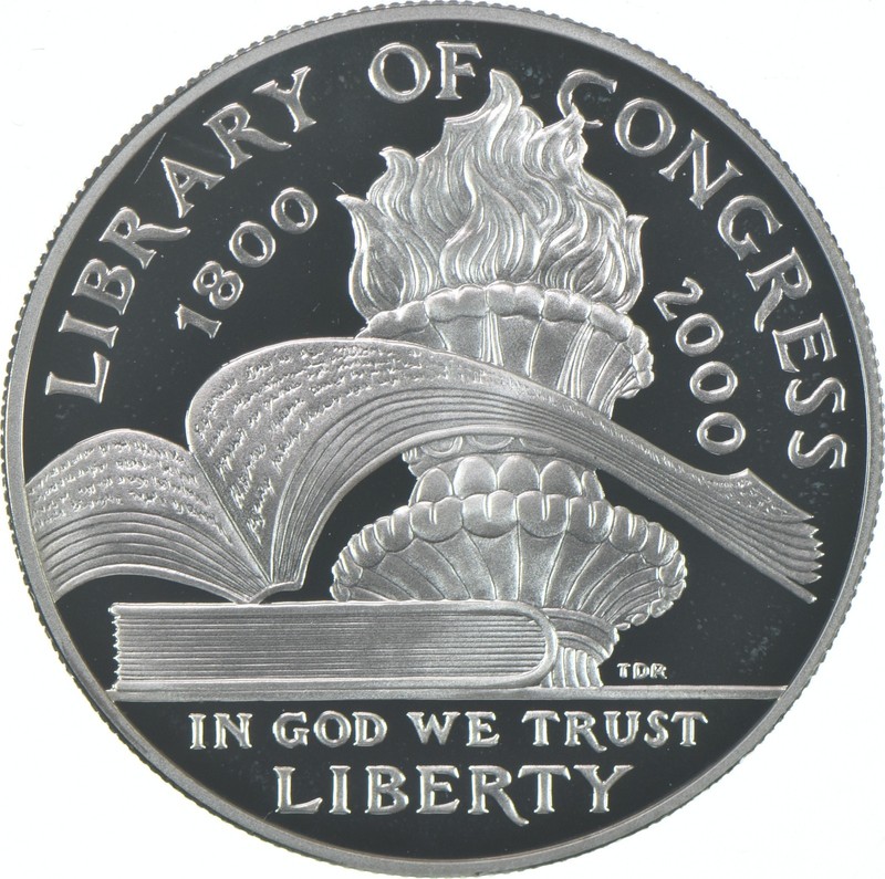 2000-P Proof Library of Congress Commemorative Silver Dollar $1 *9109