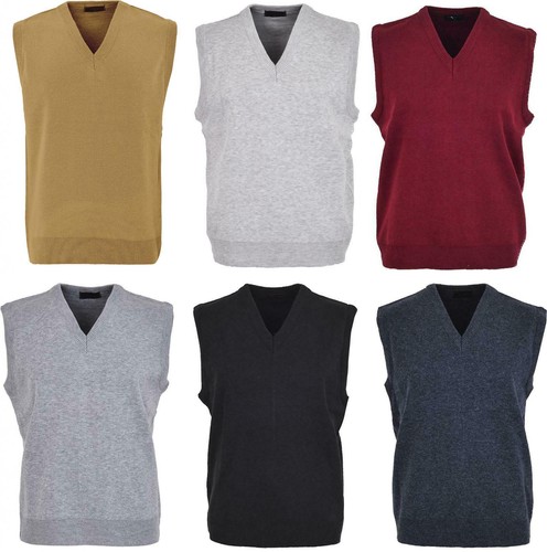 Men V Neck Knitted Tank Top Sleeveless 