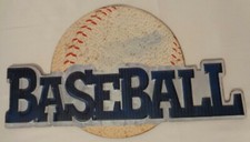 METAL BASEBALL WALL SIGN PLAQUE SPORTS THEME RECREATION KIDS ROOM DECOR 12"