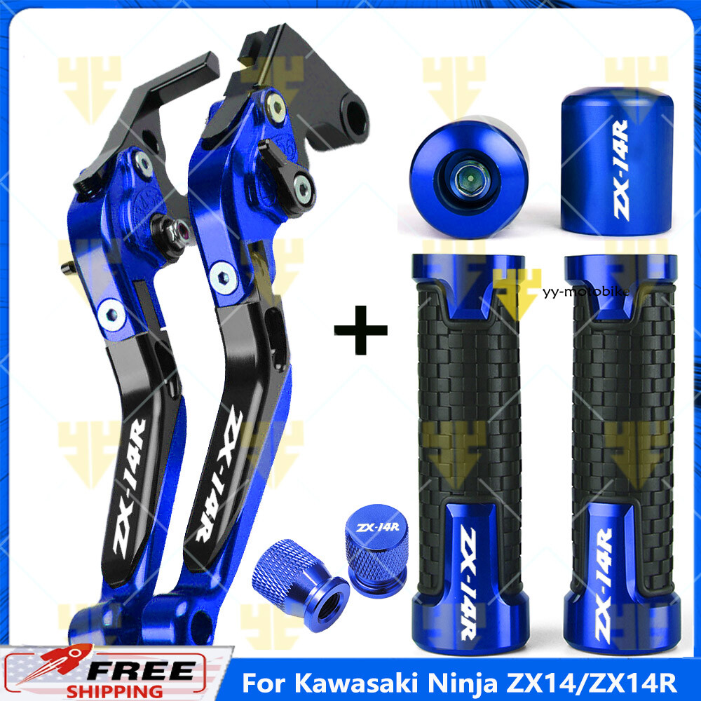 For Kawasaki Ninja ZX14/ZX14R CNC Handle Grips Cap Brake