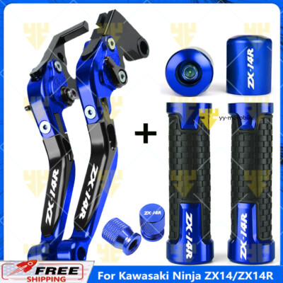 For Kawasaki Ninja ZX14/ZX14R CNC Handle Grips Cap Brake