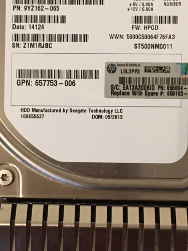 MB0500GCEHF 658084-001 HP 500Gb 7.2K Hard Disk - Picture 4 of 7