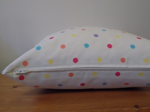 Polka Dot Cushion Cover Throw Pillow Dotty Sunshine Cotton Canvas 16" 18" Zip - Picture 3 of 4