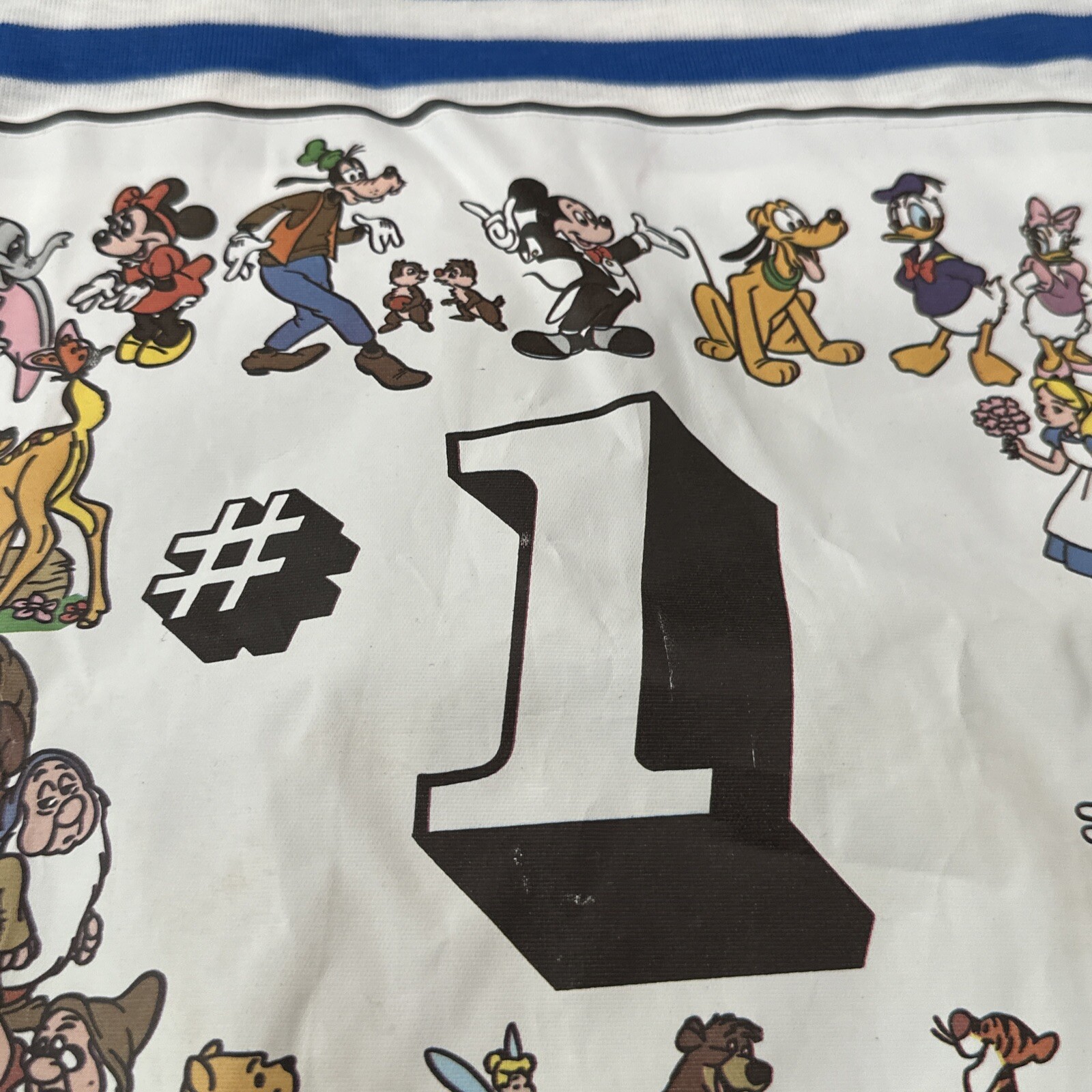 1988 ULTRA RARE Vtg Disney Magic Long Sleeve Striped Most Characters #1 USA Made image 7