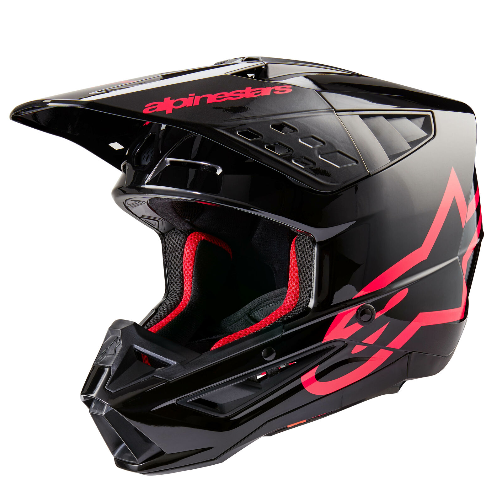 S M5 Corp Helmet Black/Diva Pink Glossy Md