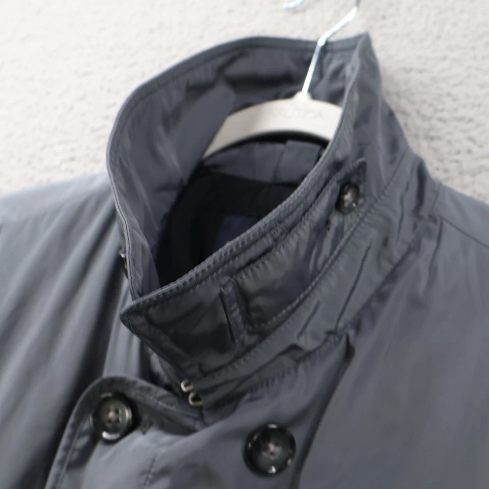 Banana Republic Coat Mens Extra Large Gray Blue Trench Rain Classic American - Image 3 of 4