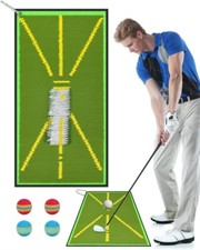 Latest Golf Mat with Swing Path Feedback for Indoor and Outdoor, Includes 4 Ball