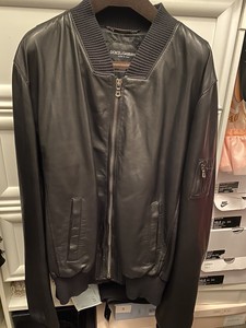 jaqueta de couro dolce gabbana