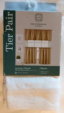Home Expressions White Marin Rod-Pocket Tier Pair 60"x36"