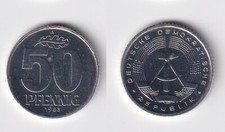 50 fenigów aluminiowa moneta NRD 1983 połysk stemplowy (166948)