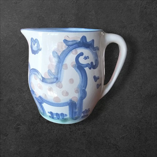 Vtg M.A.Hadley Pottery Pitcher HORSE 5.25" Hand Painted Milk Juice Farm House 