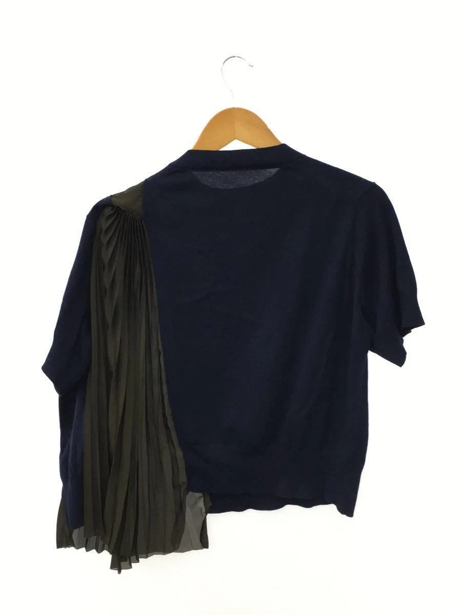 sacai 20SS Fabric Combo Knit Pullpver 2 navy cotton 20-04906