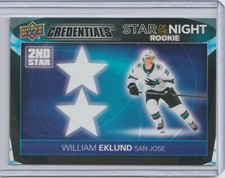 2021-22 Upper Deck Credentials William Eklund  2nd Star Of The Night RC #2SR-3