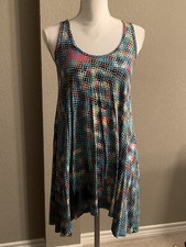 CAbi Dress Long Top Sleeveless Multicolor Back Hook Closure Size Small Summer