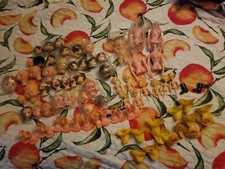 Vintage Doll Heads Feet Duckbills Mixed Lot Caroler, Kewpie etc 78 approx