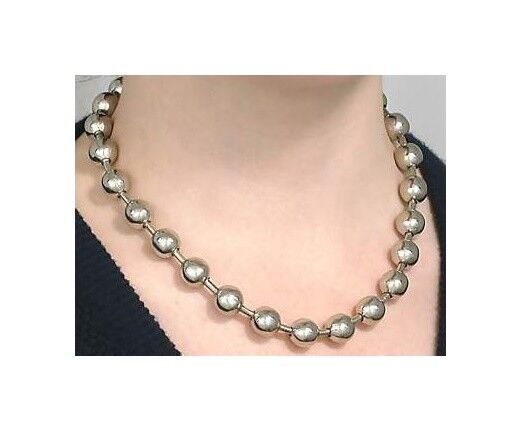 12mm Gifts 5 ☆ very popular #30 BALL CHAIN NECKLACE ~GOTH BEADS SILVER STEEL 2