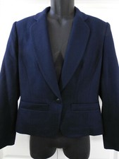 Vintage PENDLETON Womens 100 Virgin Wool Blazer Jacket Size 6 Navy Blue