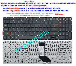 New Laptop Replacement Keyboard Compatible with Acer Aspire A315-21 A315-41 A315-31 A315-51 A315-53 US Layout 
