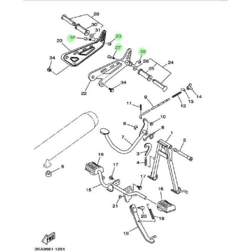 Genuine Parts Yamaha RX King RX RX135 Rear Footstep Bolt and Nut