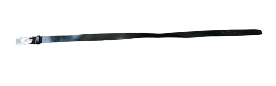 GUESS Womens Size Small Black Rhinestone Logo Faux Leather Belt - Image 2 of 4