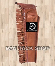 Handmade Cowhide Leather Chaps Hand Tooled with Free shipping.