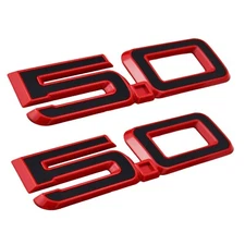2Pc 2024 - 2025 5.0 Fender Emblem Nameplate Badge Red Edge New PR3Z-16228-C