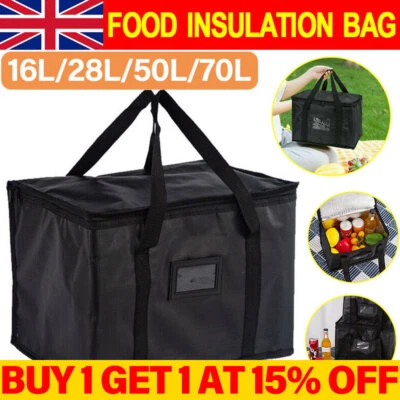 BEAUTYLIFE4U-UK 28-70L Food Delivery Insulated Bags Pizza Takeaway Thermal Warm/Cold Bag Ruck UK